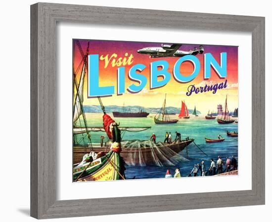 Visit Lisbon-The Saturday Evening Post-Framed Giclee Print