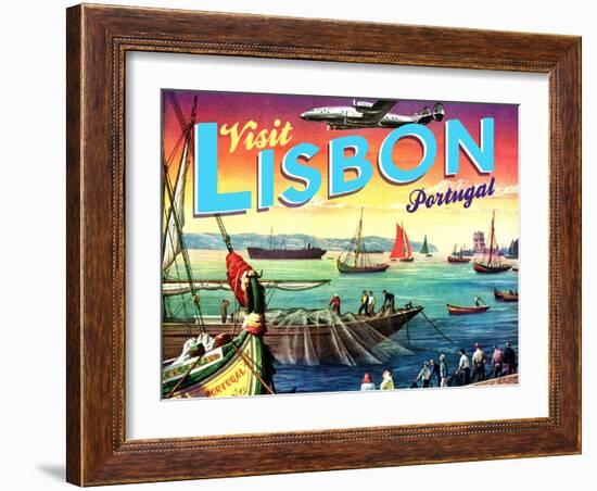 Visit Lisbon-The Saturday Evening Post-Framed Giclee Print