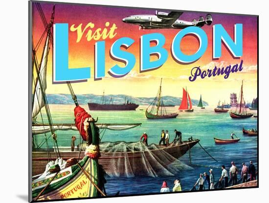 Visit Lisbon-The Saturday Evening Post-Mounted Giclee Print