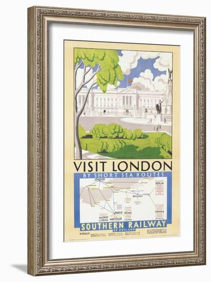 'Visit London', Poster Advertising Southern Railway, 1929-null-Framed Giclee Print