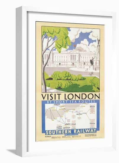 'Visit London', Poster Advertising Southern Railway, 1929-null-Framed Giclee Print