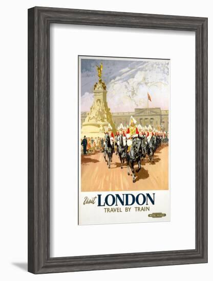 Visit London Travel by Train-null-Framed Art Print