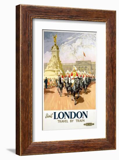 Visit London Travel by Train-null-Framed Art Print