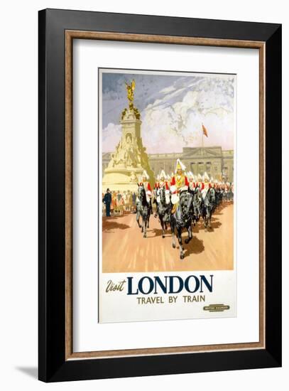 Visit London Travel by Train-null-Framed Art Print