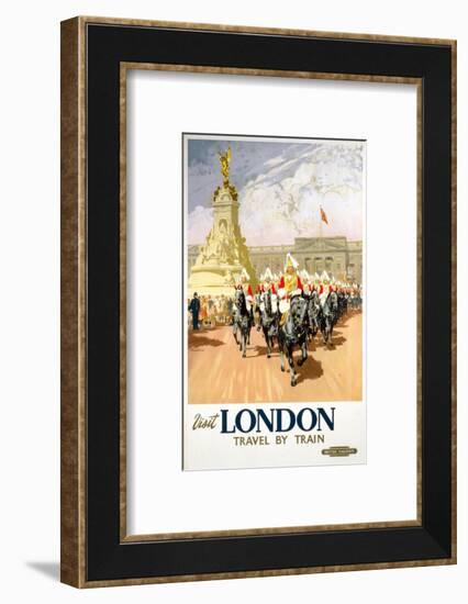 Visit London Travel by Train-null-Framed Art Print