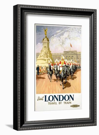 Visit London Travel by Train-null-Framed Art Print