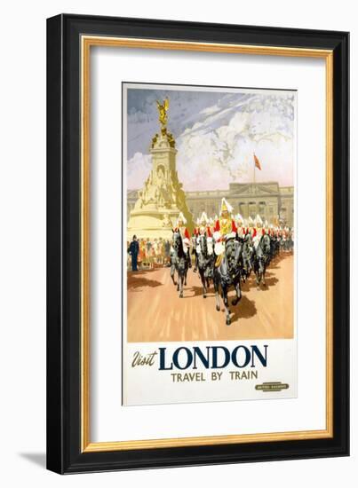 Visit London Travel by Train-null-Framed Art Print