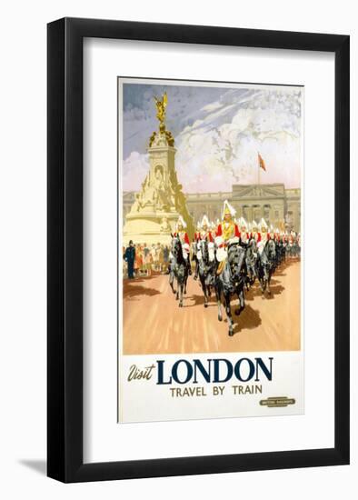 Visit London Travel by Train-null-Framed Art Print