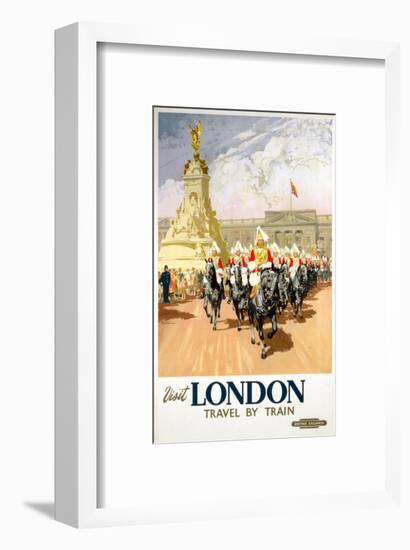 Visit London Travel by Train-null-Framed Art Print