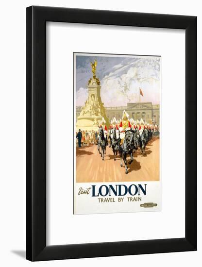 Visit London Travel by Train-null-Framed Art Print