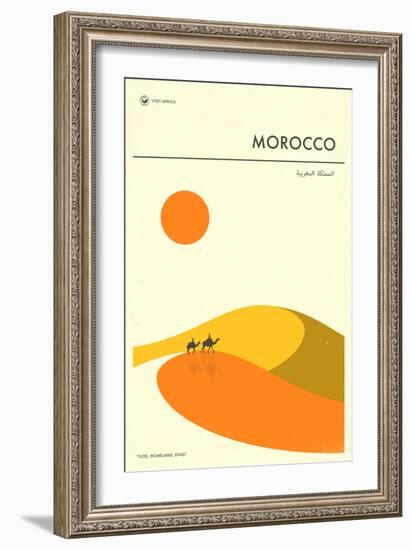 Visit Morocco-Jazzberry Blue-Framed Art Print