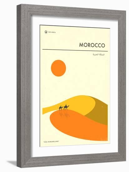 Visit Morocco-Jazzberry Blue-Framed Art Print