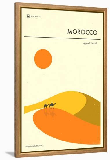 Visit Morocco-Jazzberry Blue-Framed Stretched Canvas