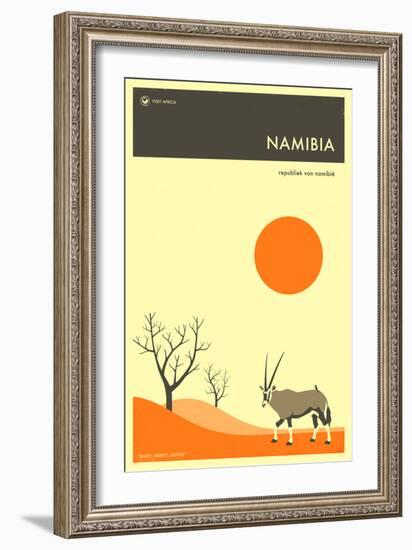 Visit Namibia-Jazzberry Blue-Framed Art Print