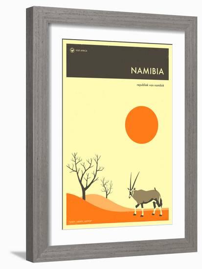 Visit Namibia-Jazzberry Blue-Framed Art Print