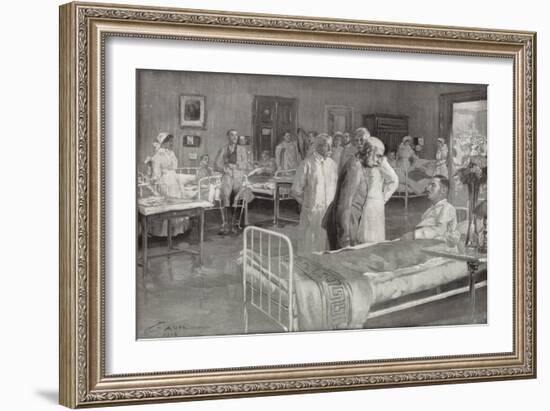 Visit of Franz Joseph of Austria to a Military Hospital in Vienna-Wilhelm Gause-Framed Giclee Print