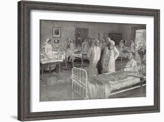 Visit of Franz Joseph of Austria to a Military Hospital in Vienna-Wilhelm Gause-Framed Giclee Print