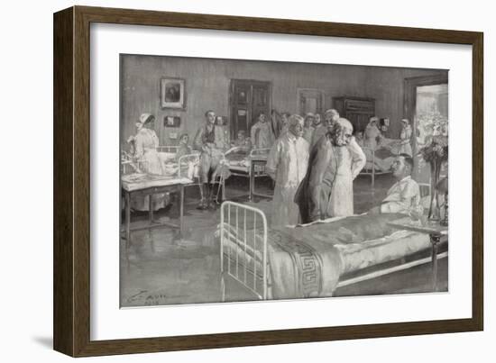 Visit of Franz Joseph of Austria to a Military Hospital in Vienna-Wilhelm Gause-Framed Giclee Print