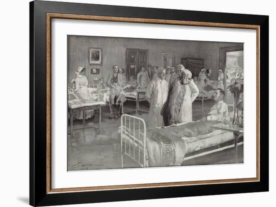 Visit of Franz Joseph of Austria to a Military Hospital in Vienna-Wilhelm Gause-Framed Giclee Print