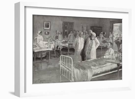 Visit of Franz Joseph of Austria to a Military Hospital in Vienna-Wilhelm Gause-Framed Giclee Print