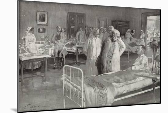 Visit of Franz Joseph of Austria to a Military Hospital in Vienna-Wilhelm Gause-Mounted Giclee Print