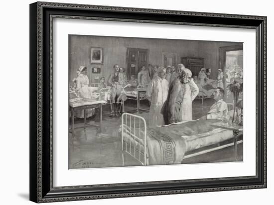 Visit of Franz Joseph of Austria to a Military Hospital in Vienna-Wilhelm Gause-Framed Giclee Print