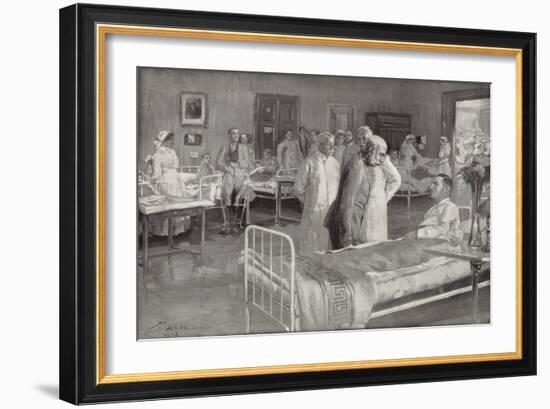 Visit of Franz Joseph of Austria to a Military Hospital in Vienna-Wilhelm Gause-Framed Giclee Print