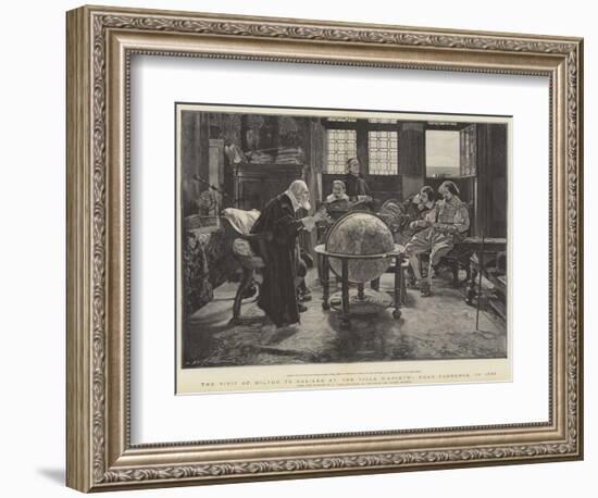 Visit of John Milton to Galileo at the Villa D'Arcetri, Near Florence, Italy-Tito Lessi-Framed Giclee Print