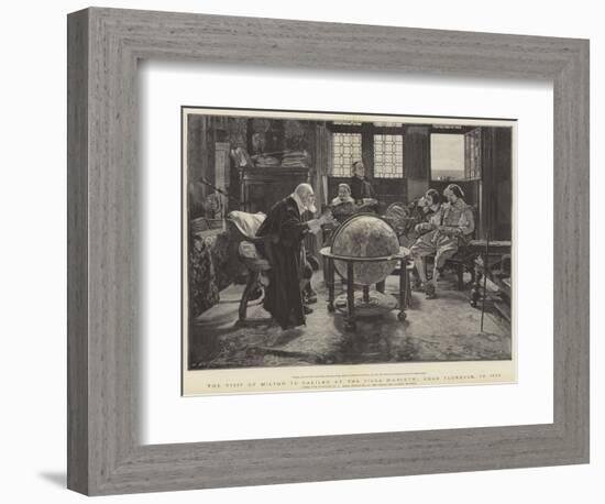 Visit of John Milton to Galileo at the Villa D'Arcetri, Near Florence, Italy-Tito Lessi-Framed Giclee Print