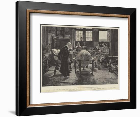 Visit of John Milton to Galileo at the Villa D'Arcetri, Near Florence, Italy-Tito Lessi-Framed Giclee Print