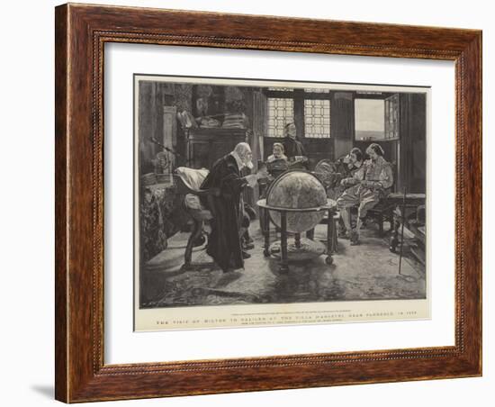 Visit of John Milton to Galileo at the Villa D'Arcetri, Near Florence, Italy-Tito Lessi-Framed Giclee Print