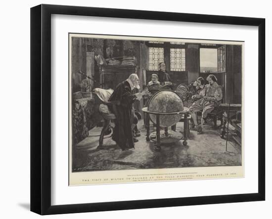 Visit of John Milton to Galileo at the Villa D'Arcetri, Near Florence, Italy-Tito Lessi-Framed Giclee Print