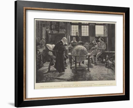 Visit of John Milton to Galileo at the Villa D'Arcetri, Near Florence, Italy-Tito Lessi-Framed Giclee Print