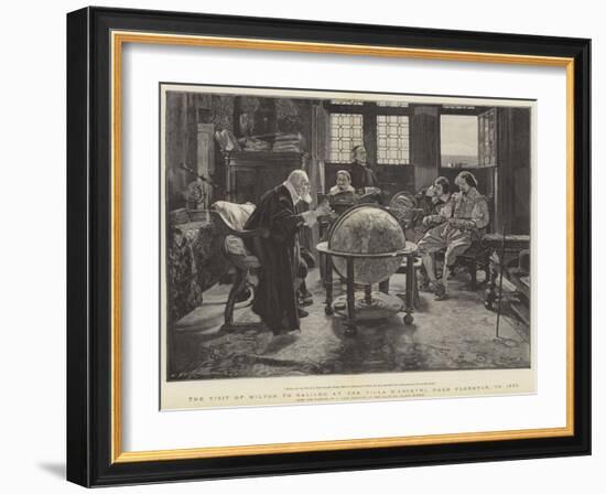 Visit of John Milton to Galileo at the Villa D'Arcetri, Near Florence, Italy-Tito Lessi-Framed Giclee Print