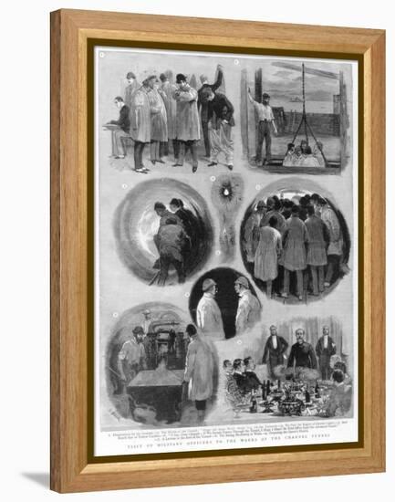 Visit of Military Officials to the Works of the Channel Tunnel, 1884-J Nash-Framed Premier Image Canvas