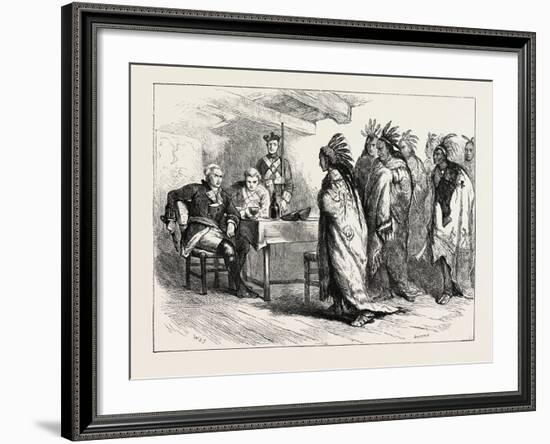 Visit of Pontiac and the Indians to Major Gladwin, USA, 1870S-null-Framed Giclee Print