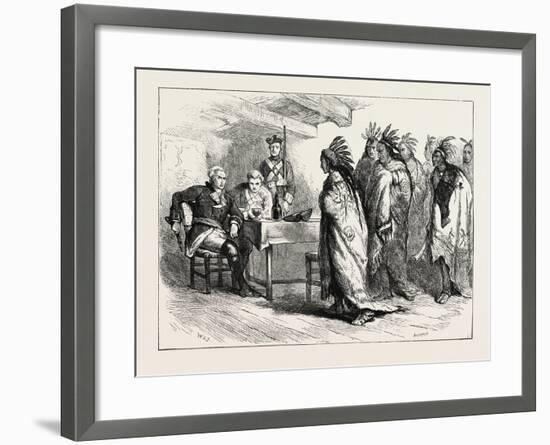 Visit of Pontiac and the Indians to Major Gladwin, USA, 1870S-null-Framed Giclee Print