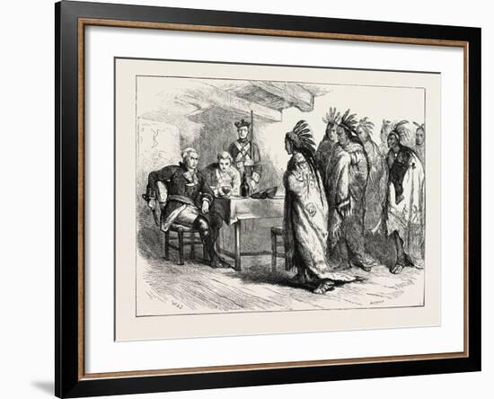 Visit of Pontiac and the Indians to Major Gladwin, USA, 1870S-null-Framed Giclee Print