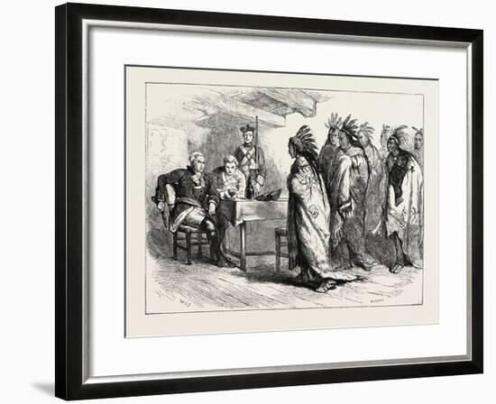Visit of Pontiac and the Indians to Major Gladwin, USA, 1870S-null-Framed Giclee Print