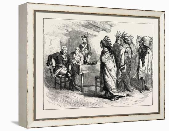 Visit of Pontiac and the Indians to Major Gladwin, USA, 1870S-null-Framed Premier Image Canvas