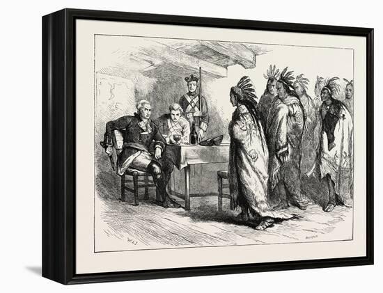 Visit of Pontiac and the Indians to Major Gladwin, USA, 1870S-null-Framed Premier Image Canvas