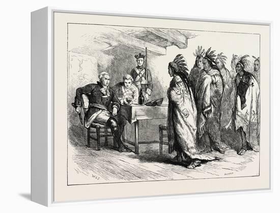 Visit of Pontiac and the Indians to Major Gladwin, USA, 1870S-null-Framed Premier Image Canvas