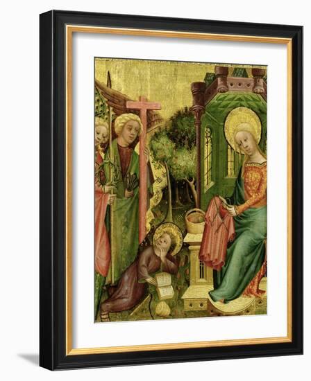 Visit of the Angel, from the Right Wing of the Buxtehude Altar, 1400-10-Master Bertram of Minden-Framed Giclee Print