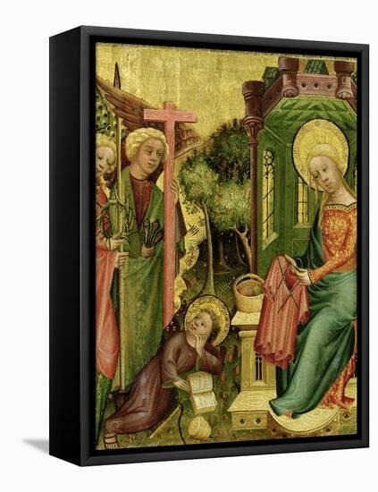 Visit of the Angel, from the Right Wing of the Buxtehude Altar, 1400-10-Master Bertram of Minden-Framed Premier Image Canvas