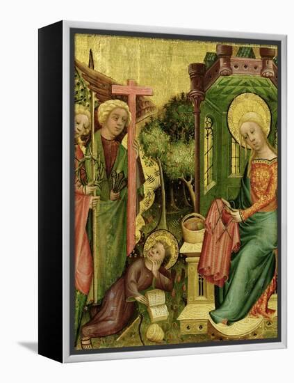 Visit of the Angel, from the Right Wing of the Buxtehude Altar, 1400-10-Master Bertram of Minden-Framed Premier Image Canvas