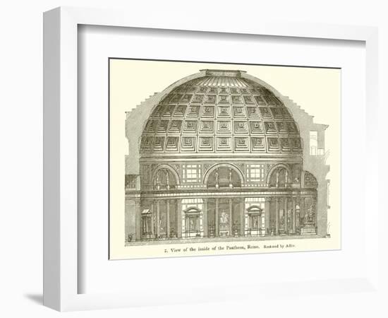 Visit of the Inside of the Pantheon, Rome-null-Framed Giclee Print