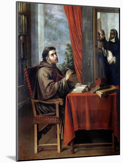 Visit of the Italian Theologian and Philosopher Saint Thomas Aquinas (Tommaso D'aquino, 1225-1274)-Francisco de Zurbaran-Mounted Giclee Print