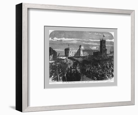 'Visit of the Prince and Princess of Wales to Liverpool. The Procession to St. George's Hall', 1865-Unknown-Framed Giclee Print