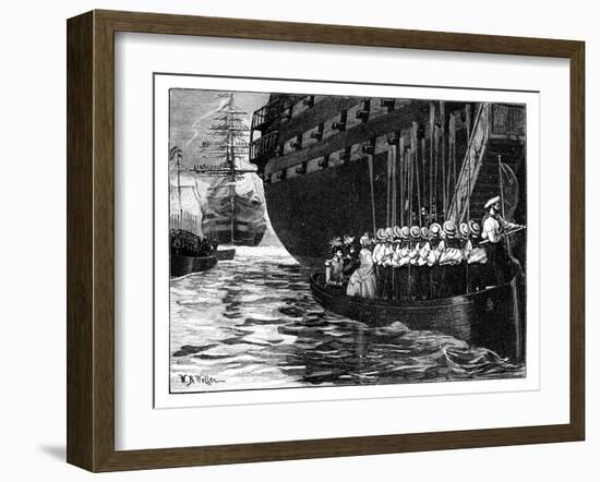 Visit of the Queen to the Emperor and Empress of the French at Cherbourg, France, 1858-William Barnes Wollen-Framed Giclee Print