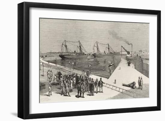 Visit of Viceroy of India to the Sassoon Dock at Bombay, from 'The Illustrated London News'-English School-Framed Giclee Print